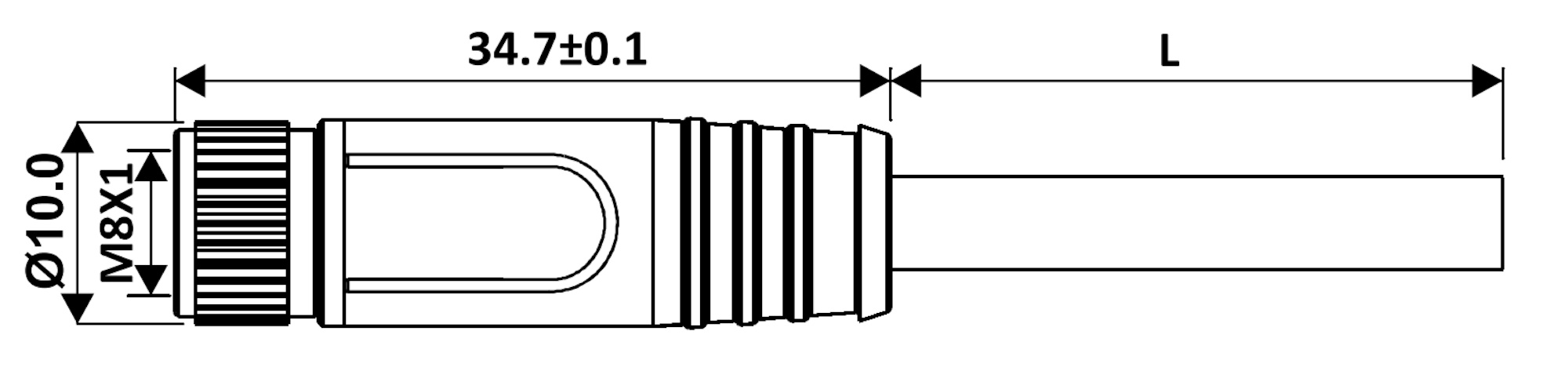 Tchnische Zeinung Sensorleitungen M8 female Serie MSC-8FAS332B034CY