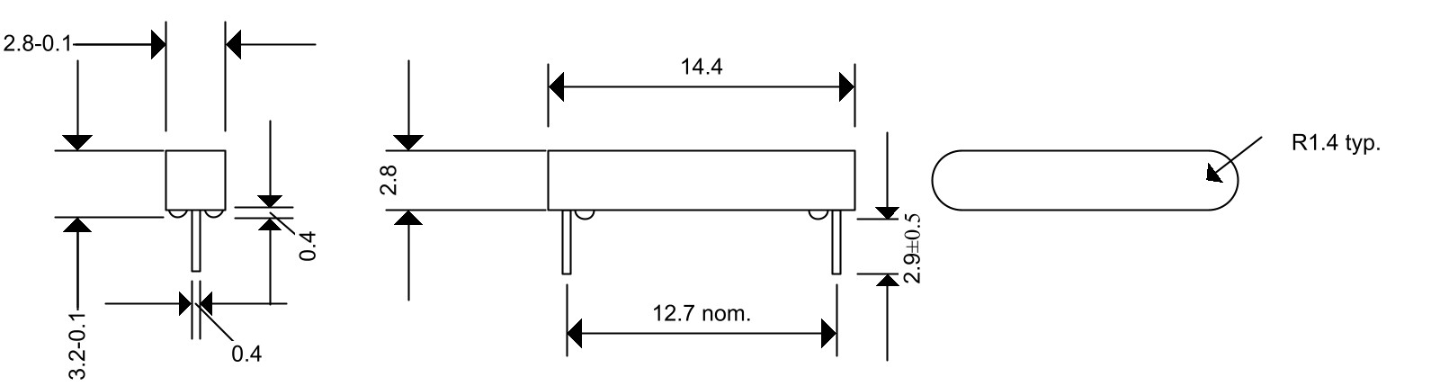 Technische Zeichnung Reedsesor bedrahtet-MMS-402